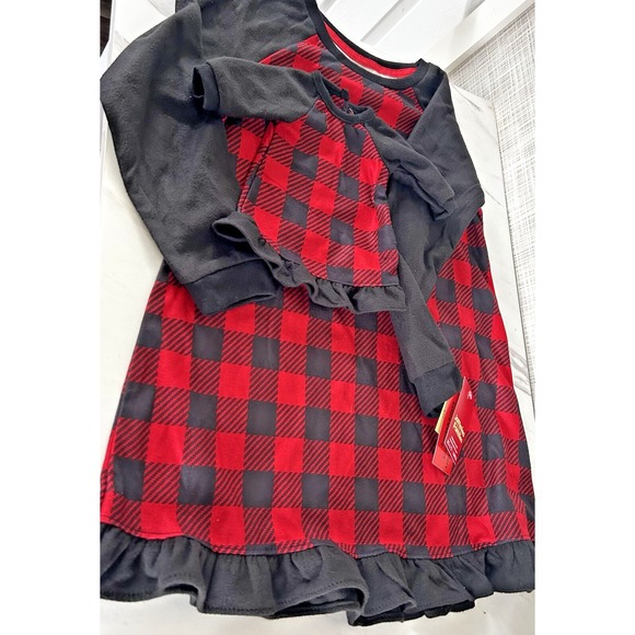 Other - Girl & 18" Doll Matching Nightgowns Pajamas XS 4/5‎ Red & Black Plaid New BxI